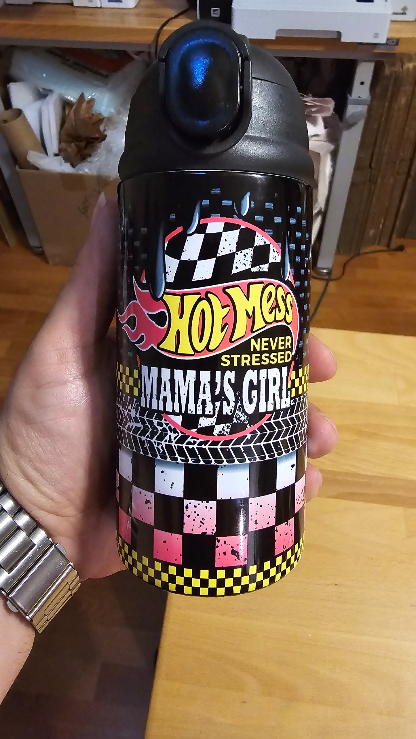 Hot Mess Mommas Girl 12oz Flip Top Sippy Cup
