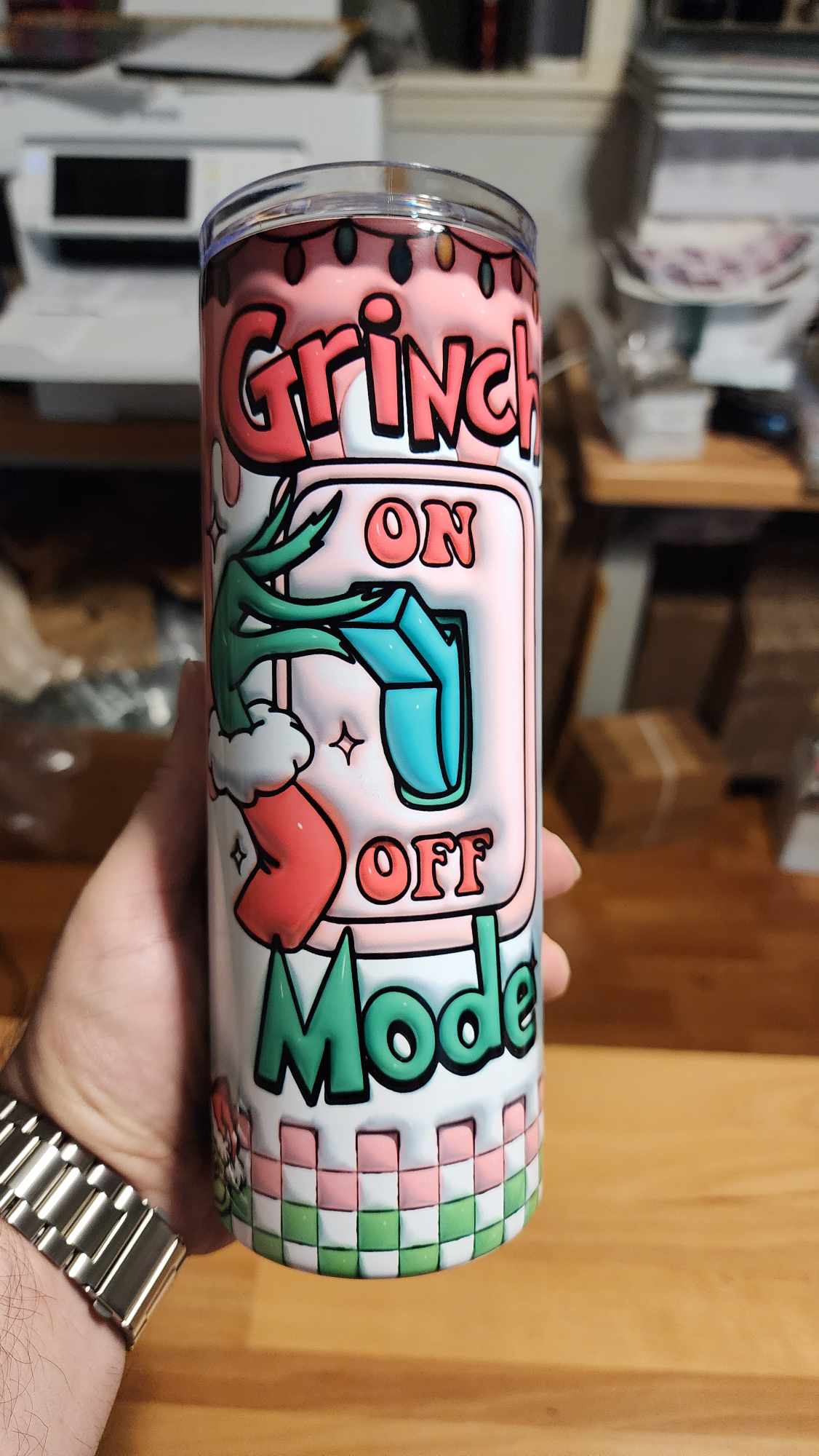 Grinch Mode 20oz Skinny Tumbler