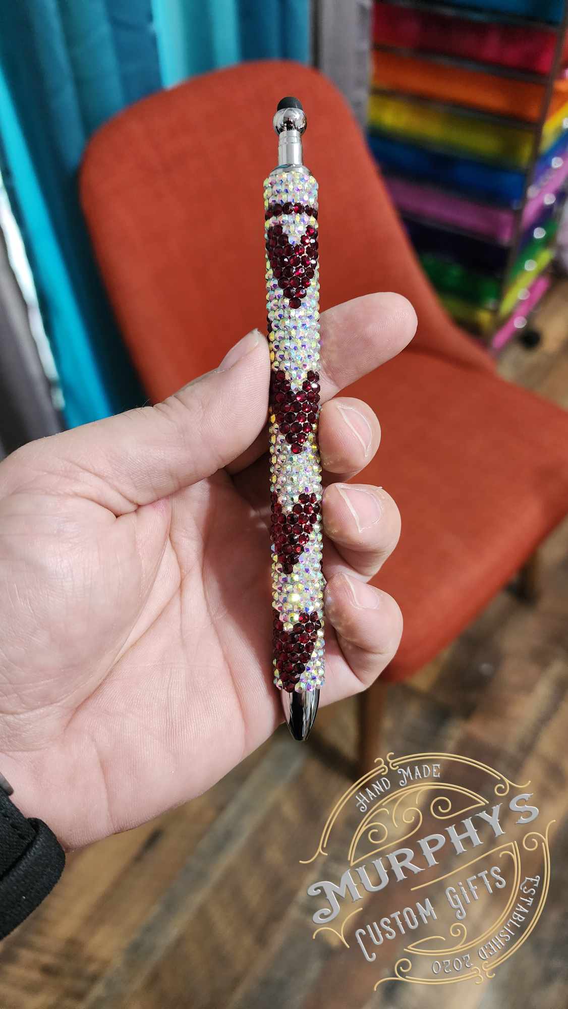 Red Heart Crystal Pen