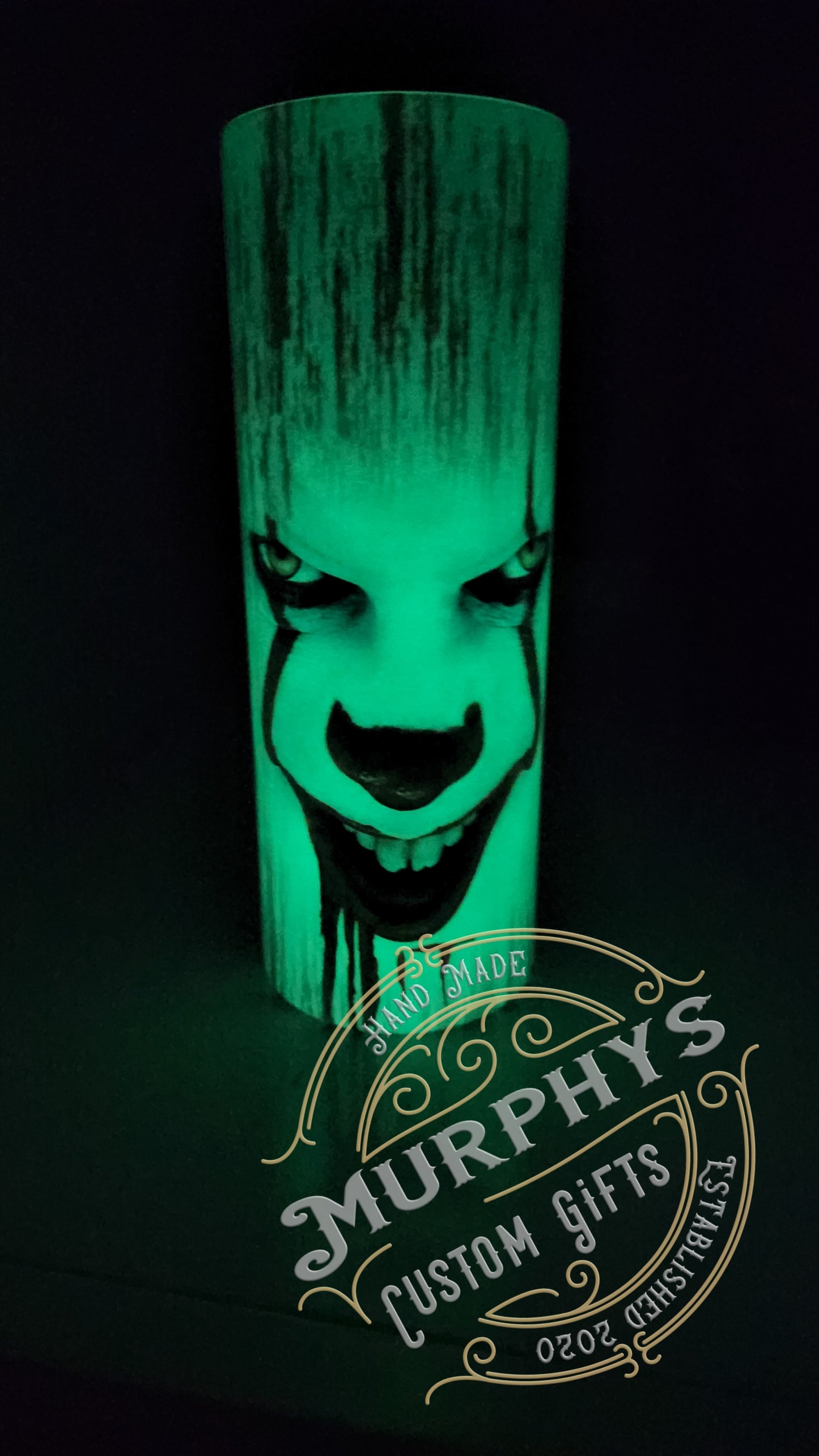 IT "We All Float Down Here" Green Glow 20oz Skinny Tumbler