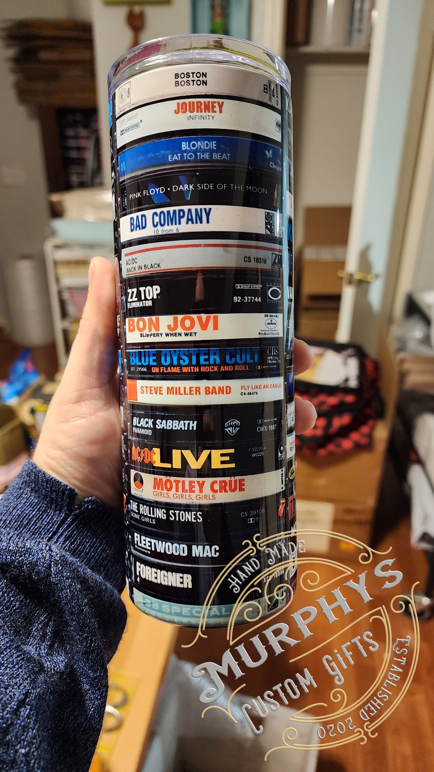 70s/80s Rock Band Cassette Tumbler