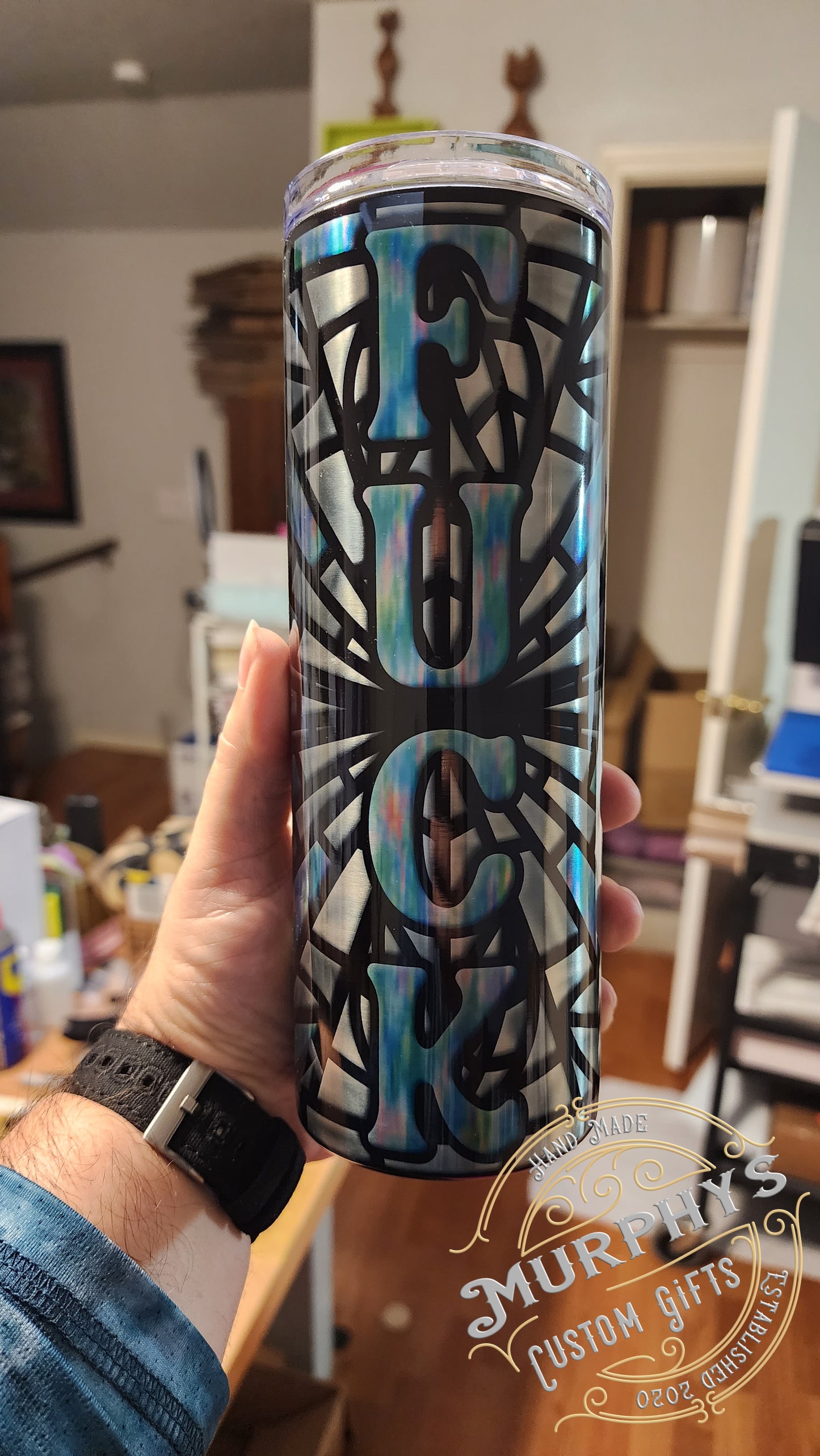 "F*CK" Stained Glass 20oz Skinny Tumbler
