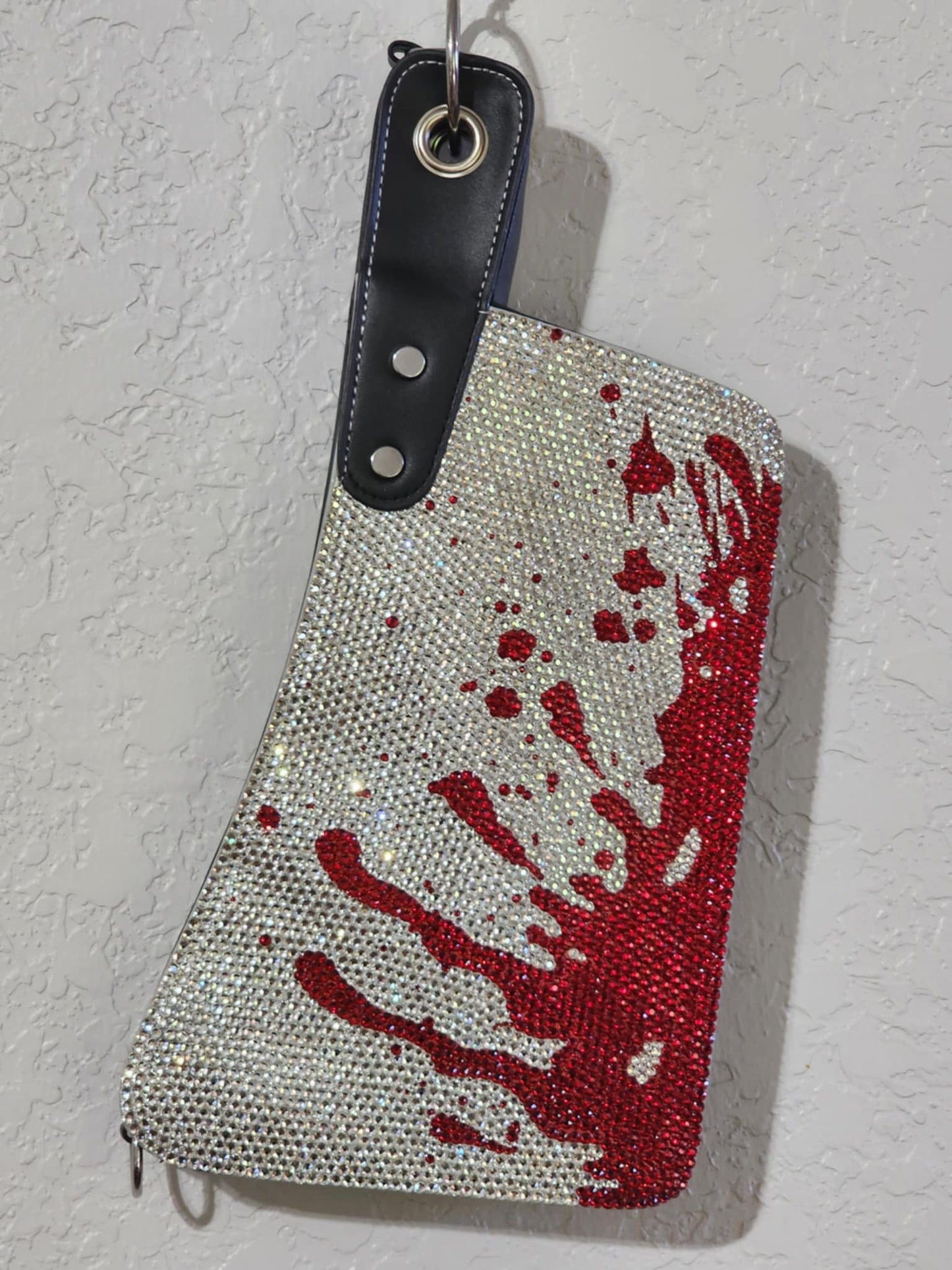 CRYSTAL COVERED BUTCHER KNIFE PURSE