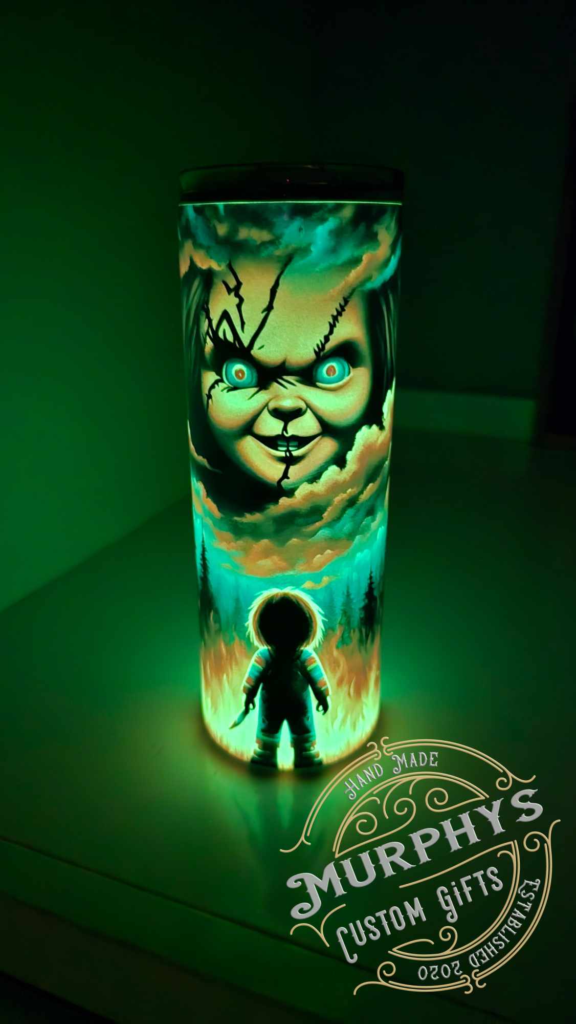 New Glow Chucky 20oz Skinny Tumbler