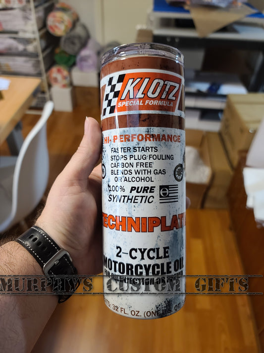 Klotz 2 Cycle Motorcycle Oil 20oz Skinny Tumbler