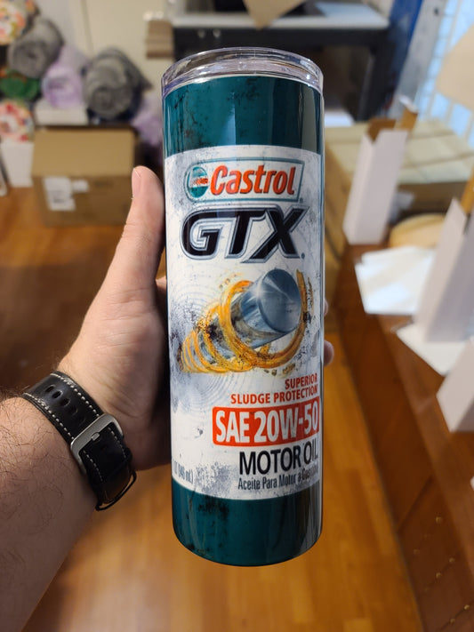 Castrol GTX Oil 20oz Skinny Tumbler