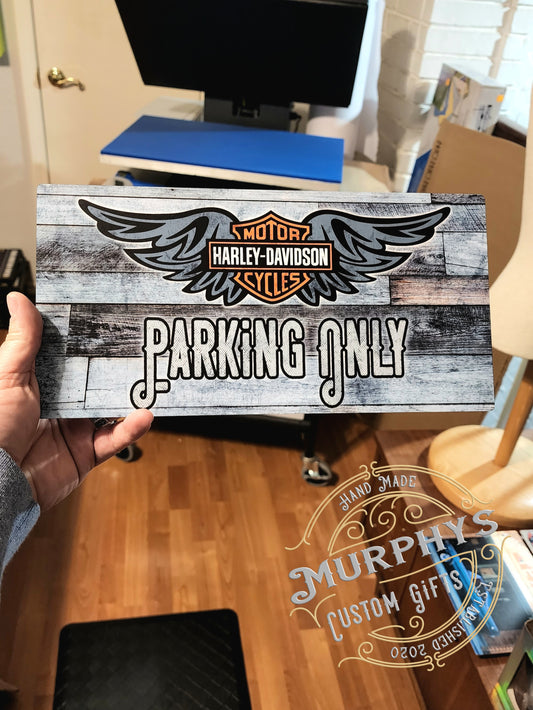 Harley Wings Parking Sign